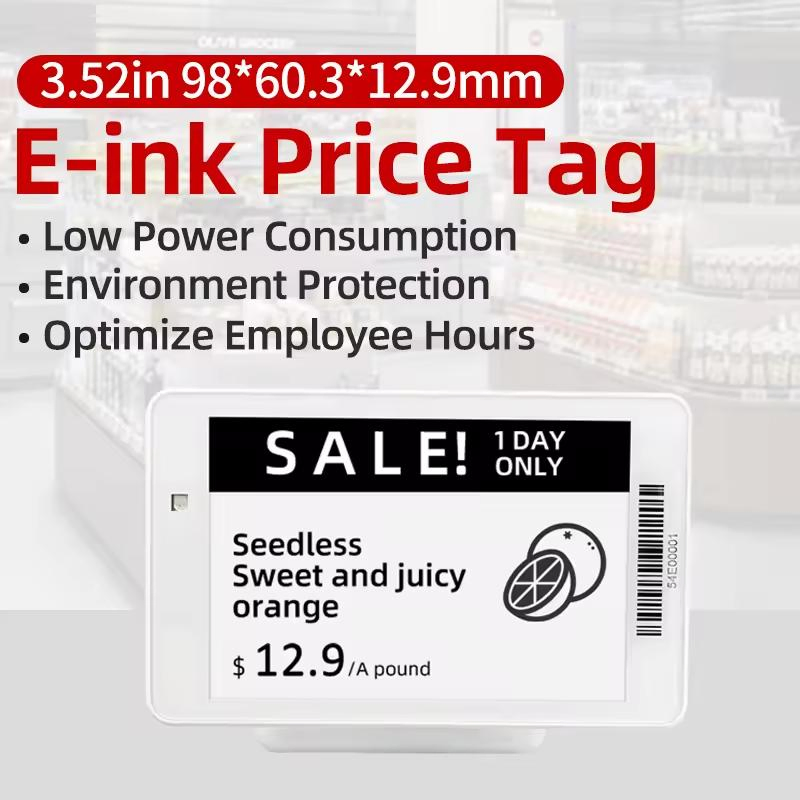 Electronic Shelves 3.52-Inch Price Tags, Demonstration a Nearly 180 Degree Viewing Angle