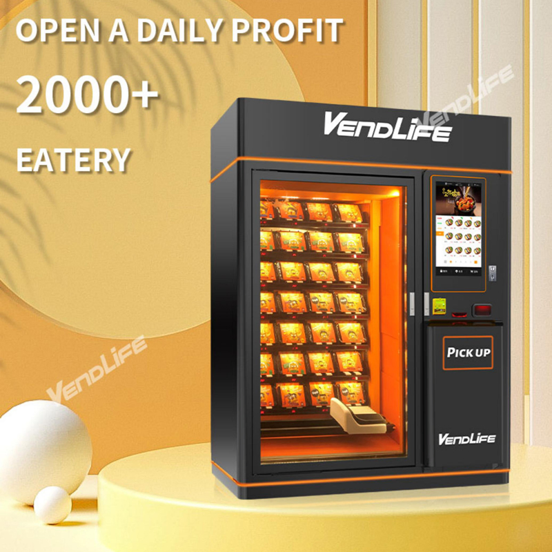 Factory Price Pizza Heated Fast Hot Food Vending Machine with Microwave Soup Touch Screen Maquina Expendedora Elevator Burger Vending Machine Fully Automatic