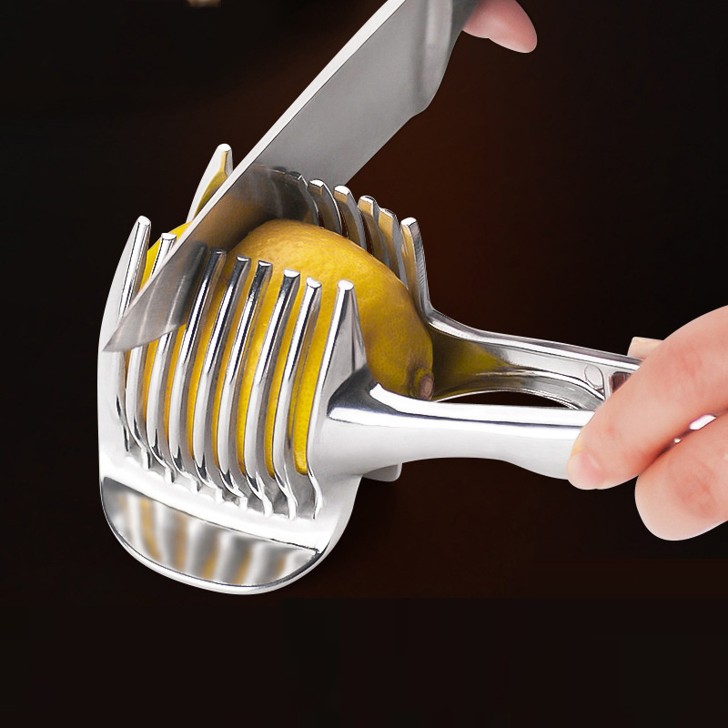 Fruit Lemon Slicer Stainless Steel Multifunctional Fruit Splitter Handle Tomato Slicer Household Fruit Cutter Tool