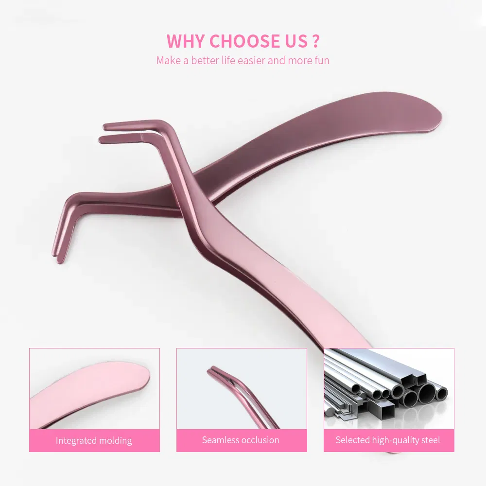 Custom Logo Rounded Lash Eyelash Beauty Makeup Tool Curved Eyebrow Tweezers for Eyelashes Extensions