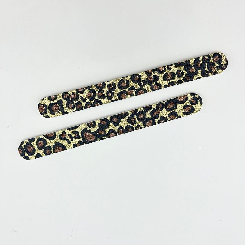 Custom Leopard Print Nail File Kit for Women Nail Clipper Set with Nail Buffe Files