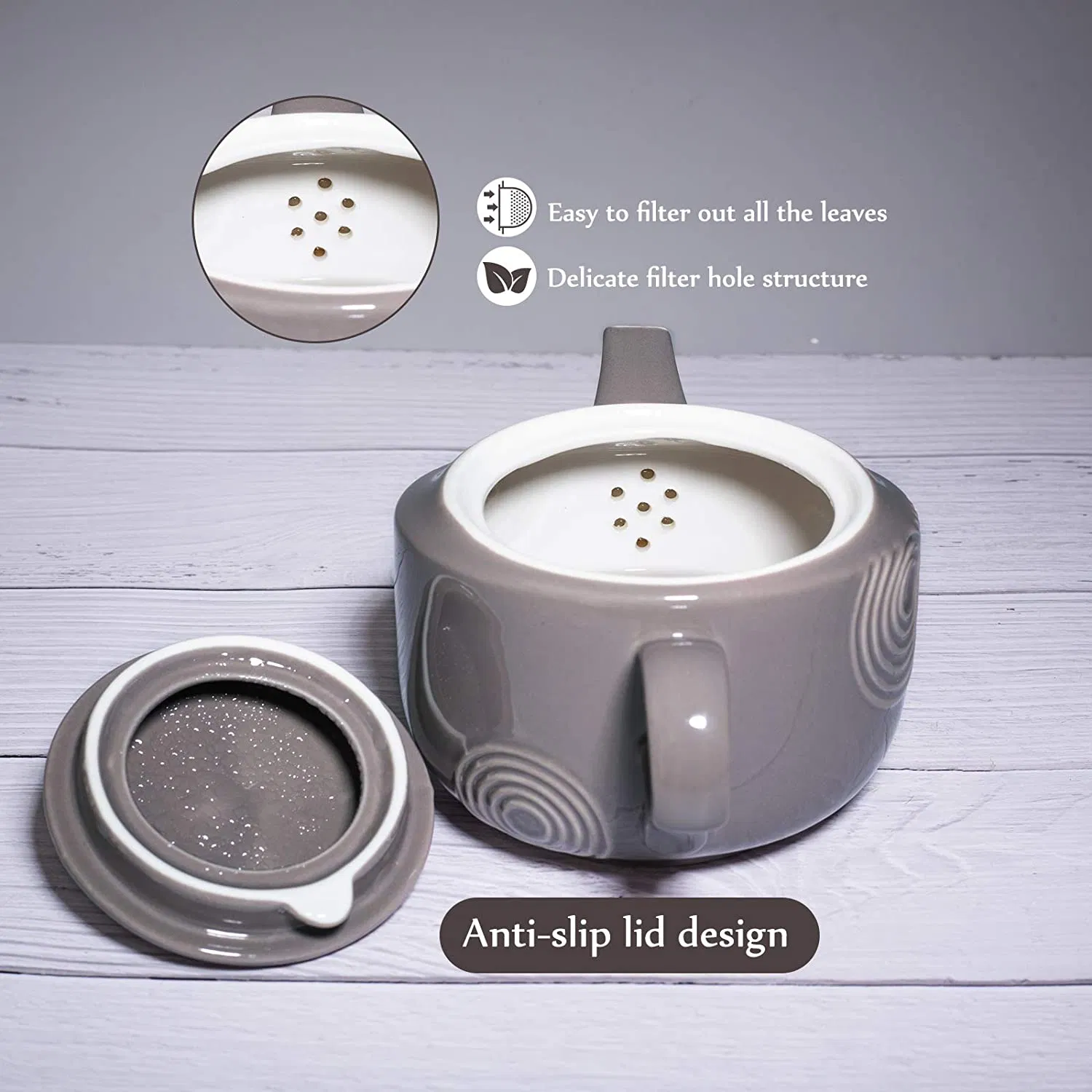 Chinese Traditional Style Custom Handle Ceramic Teapot