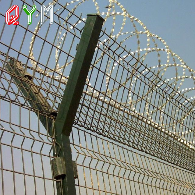 Y Post Welded Mesh Airport Fence Security Prison Wire Mesh Fence with Razor Barbed Wire