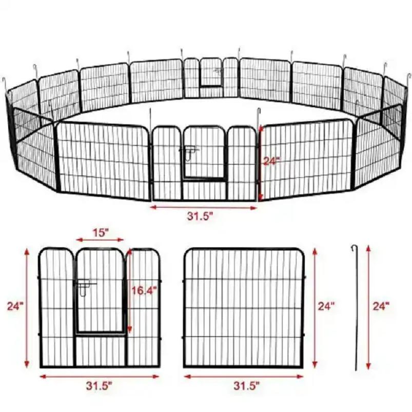 Heavy Duty Portable Folding Metal Pet Dog Exercise Fence Playpen with Locks