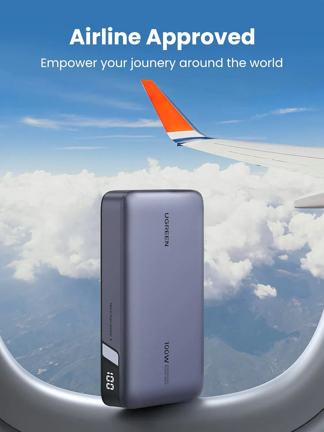 Wholesale Ugreen 100W Power Bank Bundle with 100W 2-Pack 3.3FT USB C Cable