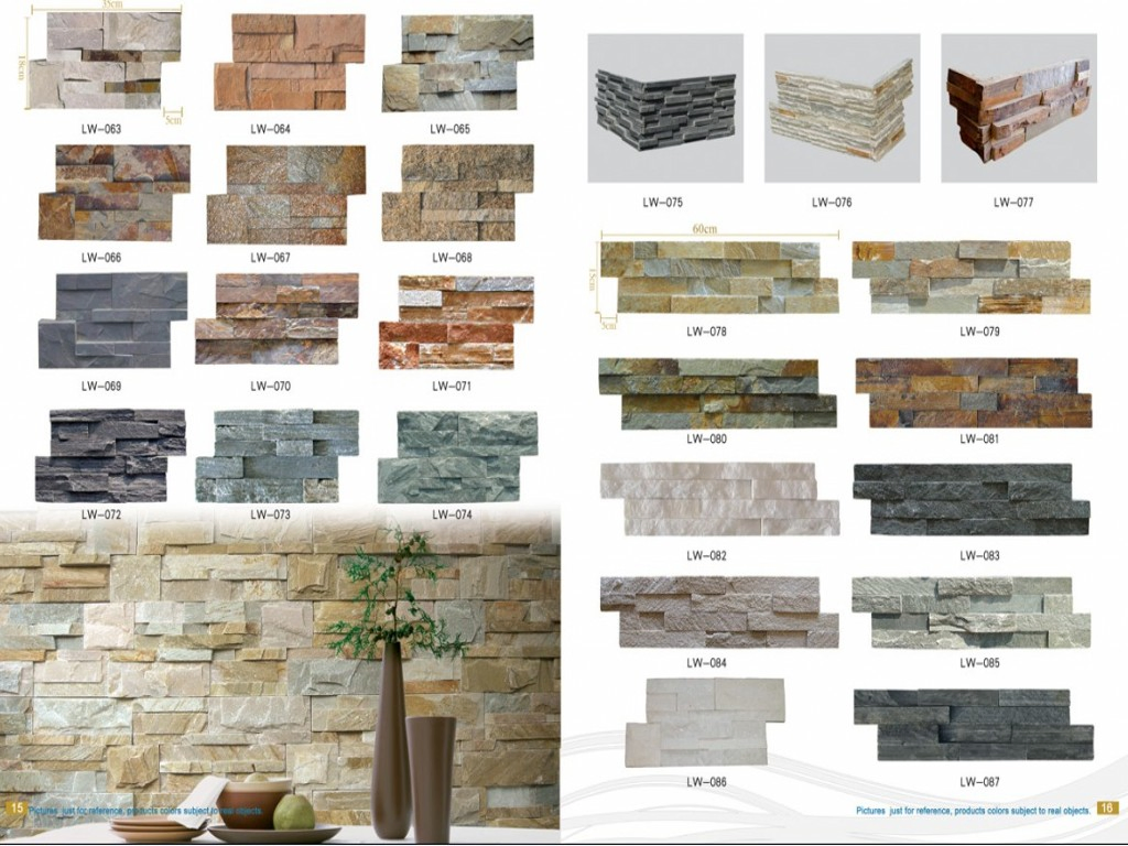 Colorful Slate and Quartize Stone Wall Veneer Culture Stone for Wall