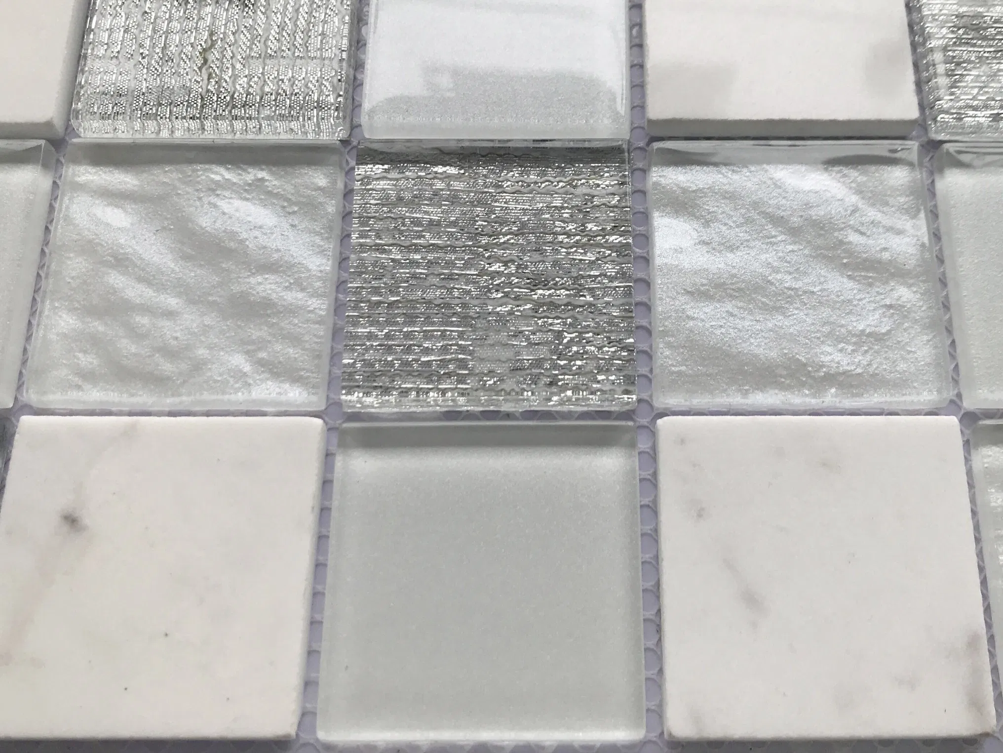 Мозаичная плитка Glass Mix White Stone 300x300 мм