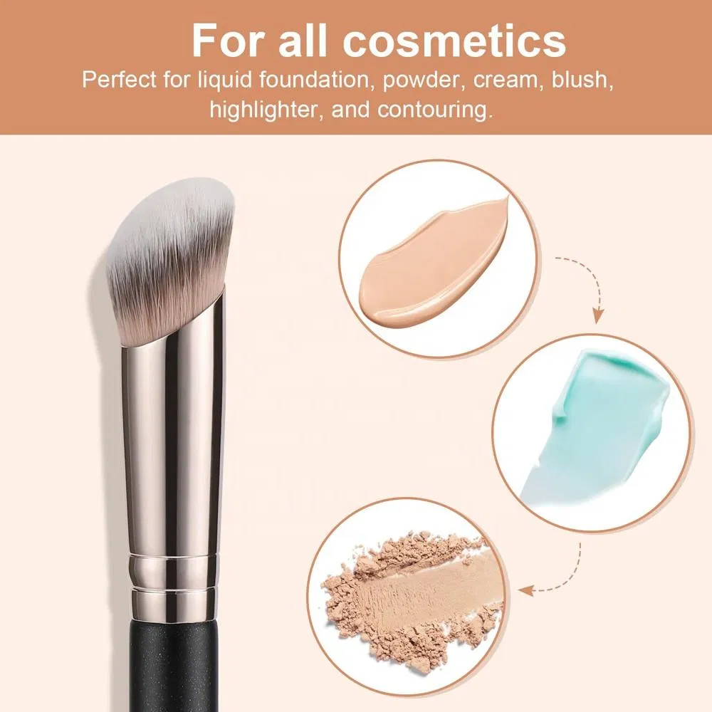 Angled Synthetic Kabuki Brush Blending Setting Polishing Liquid Cream Powder Makeup Brush