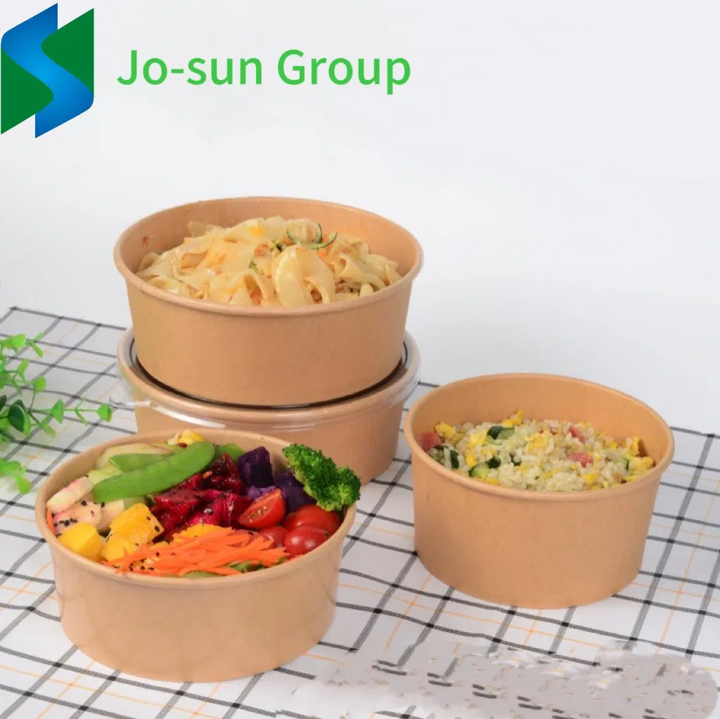 Custom Disposable Kraft Food Paper Bowl Lunch Salad Bowl with Your Logo