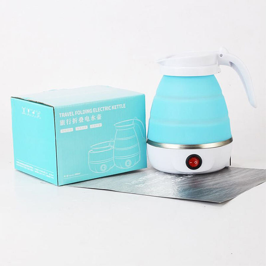 China Factory Wholesale Hot Sell High Quality Small 0.6L Folding Portable Car Travel Silicone Electric Kettle