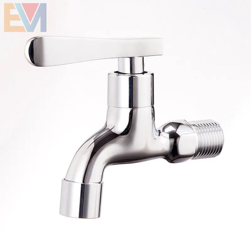 Wall Mounted Basin Mixer Single Cold Water Tap Chrome Plated Faucet Mixer