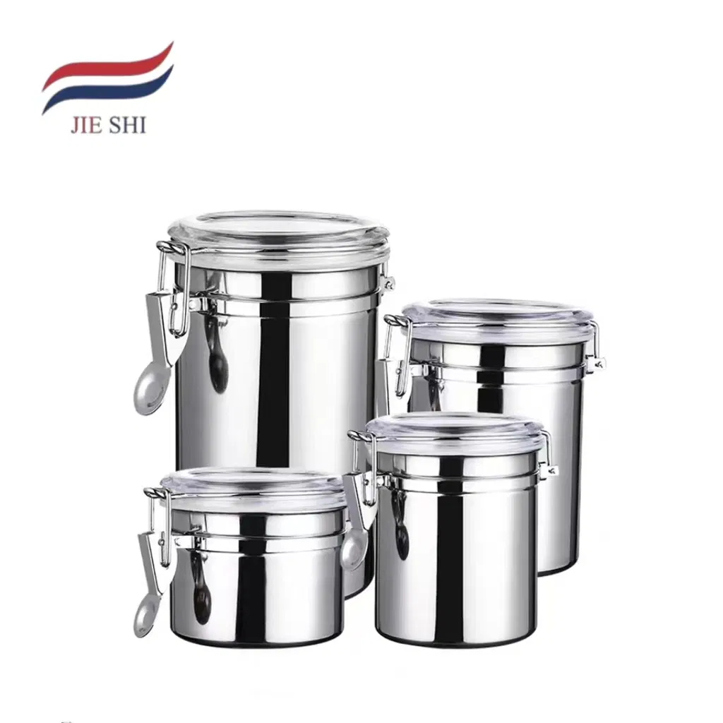 Sealed Stainless Steel Tea Suagr Coffee Bean Snack Storage Jar