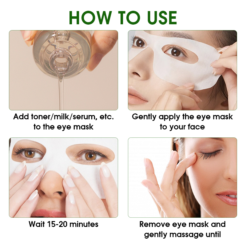 Bio-Fiber Coconut Eye Mask Custom Logo Parches Removal Dark Circle