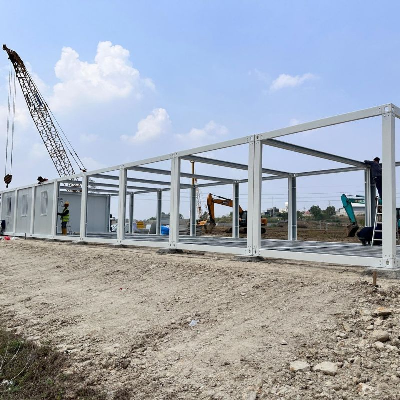 Frame Structure Prefabricated Staff Dormitory Tiny Storehouse Prefab Apartment Modular Residential Green Foldable Mobile Folding Portable House Frame