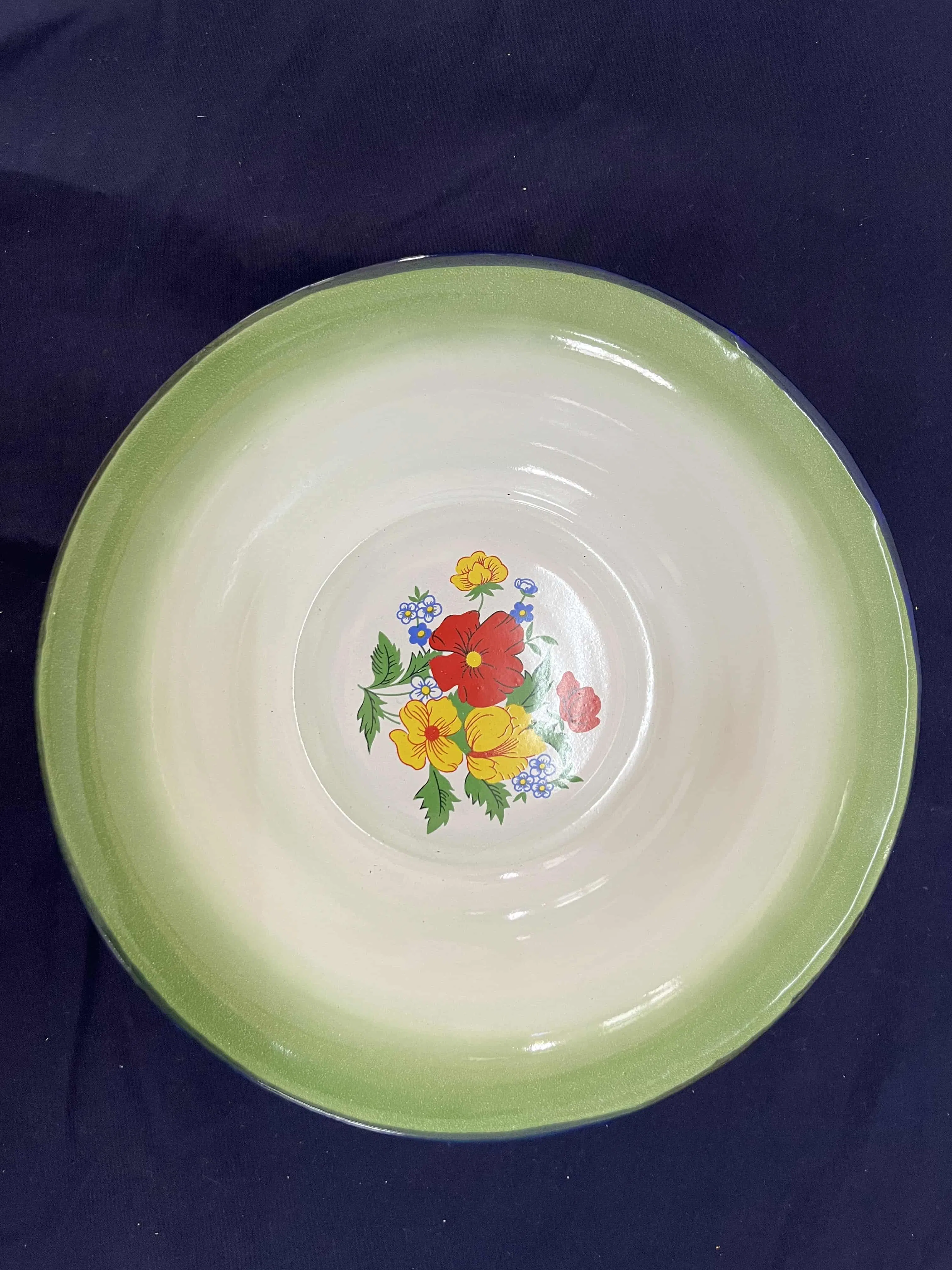 White Edge Color Basin Bottom Print Shallow Mouth Enamel Basin Sets Can Be Customized