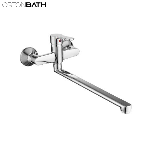 Ortonbath Cheap Price Wall Mount Single Lever Brass Bathroom Sink Bath Shower Bidet Bath Basin Kitchen Faucet Mixer Water Tap Shower Mixer with Tub Spout Tap