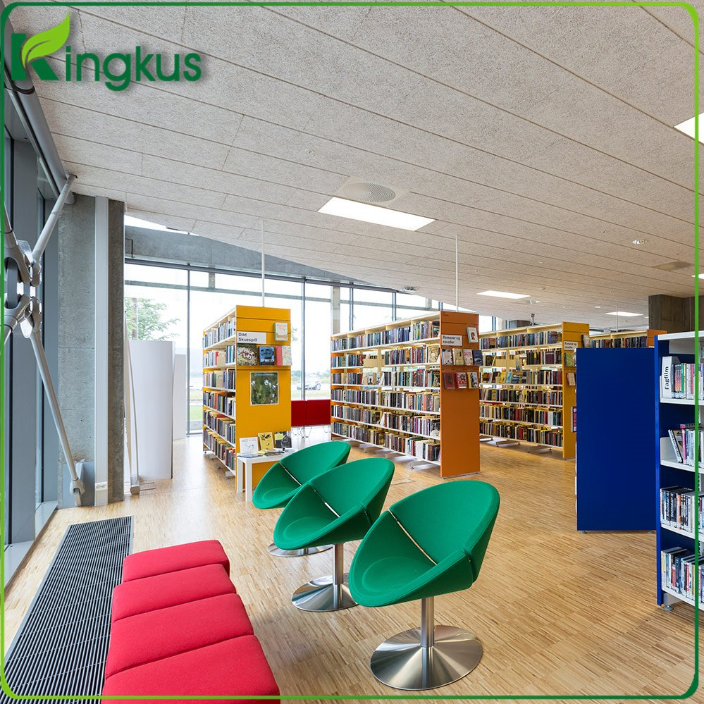 Rectangle Design Decoration Wood Wool Acoustic Ceiling Board