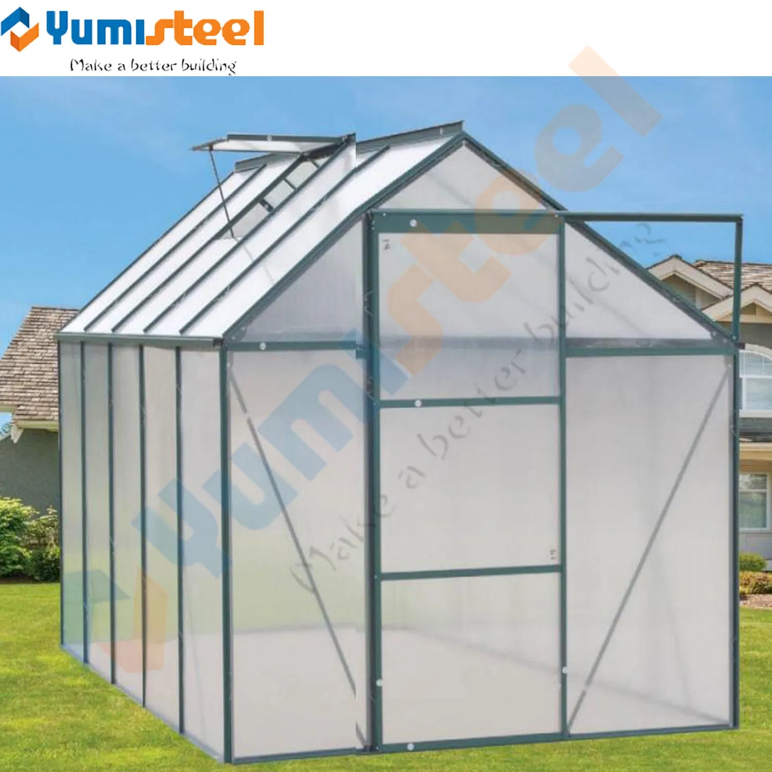 Galvanized Outdoor Metal Garden Storage Shed for Backyard