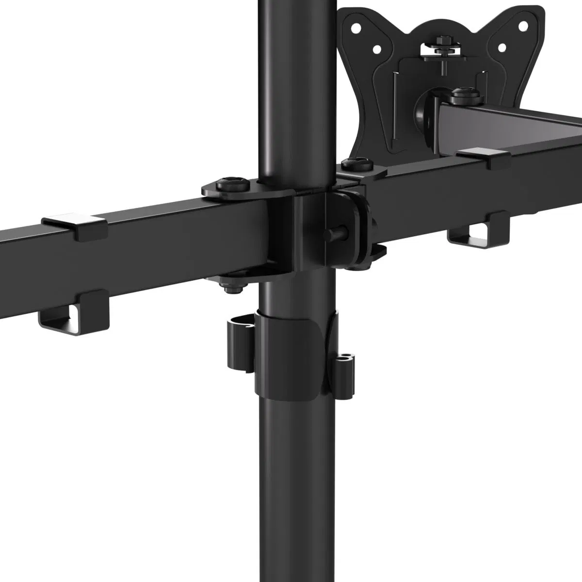 Wholesale Fully Adjustable Desk Mount Black Free Standing Dual LCD Monitor with Grommet Base