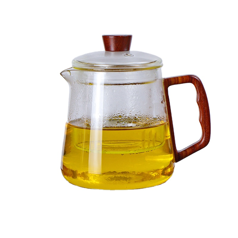 550ml High Borosilicate Flower Glass Tea Pot with Lid
