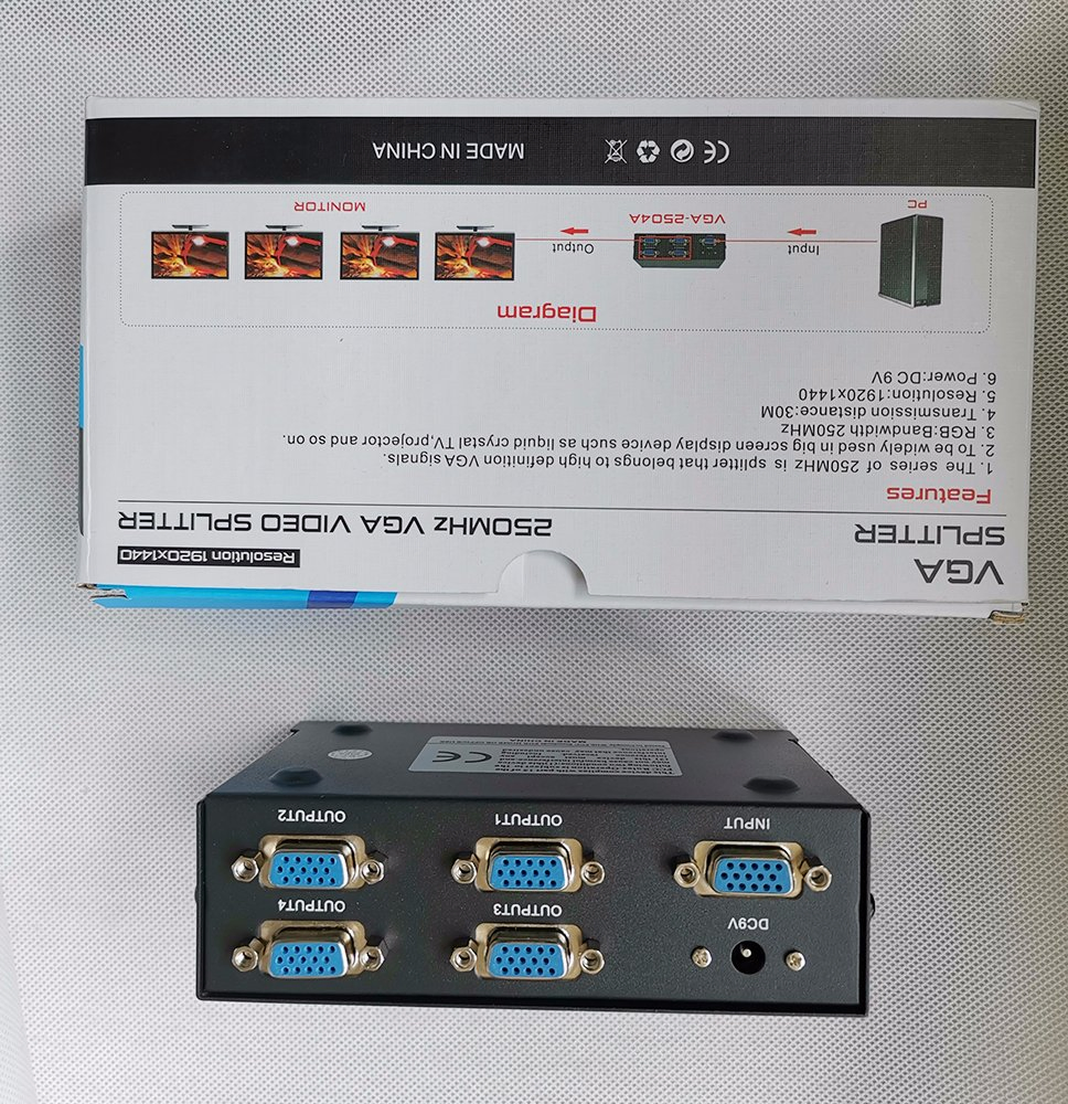 VGA-сплиттер 1x4, 4-портовый разветвитель видео