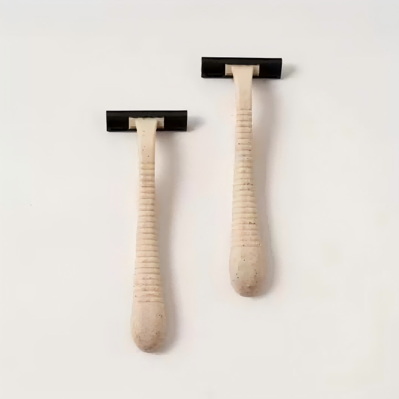 Twin/Triple Blades Disposable Wheat Straw Razor Shaving Kit Hotel Shaving Razor