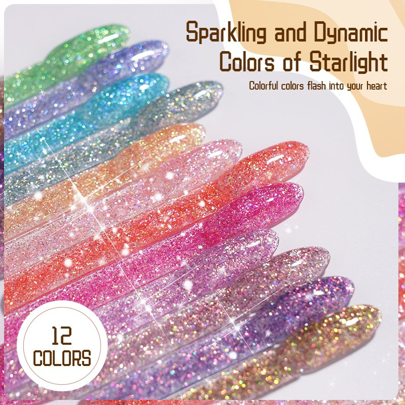 R S Nail OEM Wholesales Semipermanent Colorful Glitter 3 Step Gel Nail Paiting Gel Color UV LED Nails Function Gel Polish