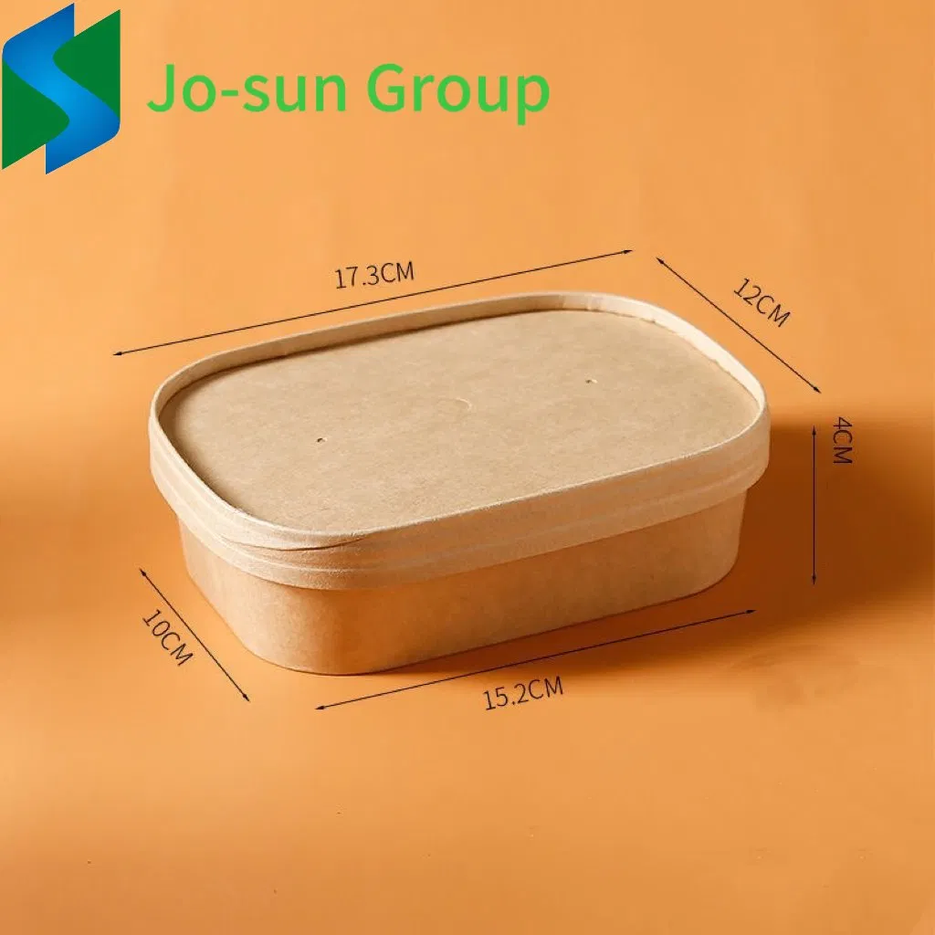 Jo-Sun Disposable 750 Ml Logo Print Custom Paper Cups Take Away Salad Paper Bowl Biodegradable Kraft Paper Cup for Soup Noodle