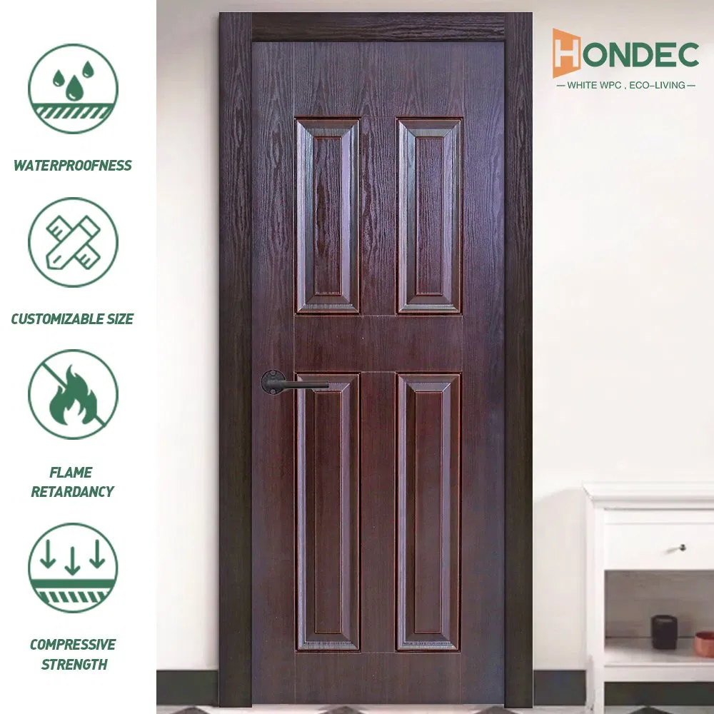 Modern Design PVC Molded Door with High Toughness and Smooth Surface Factory Direct Sales High Quality Customized for Bedroom Kitchen Bathroom Hotel PVC WPC Doo