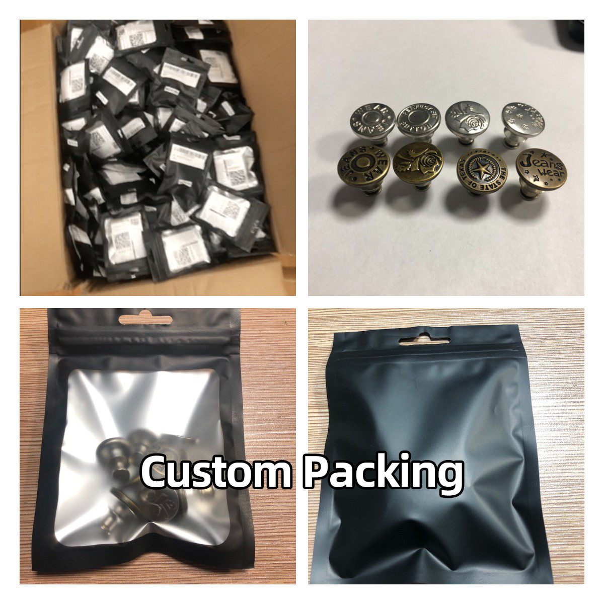 Пуговицы и заклепки латунные для джинсов