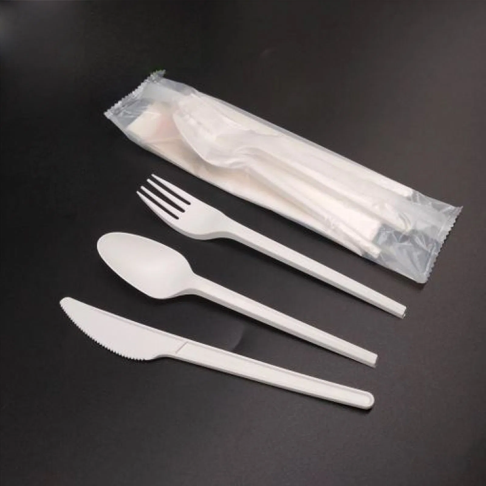 Individually Wrapped PLA Cutlery Biodegradable Cutlery Set Travel Restaurant Cutlery Tableware 10