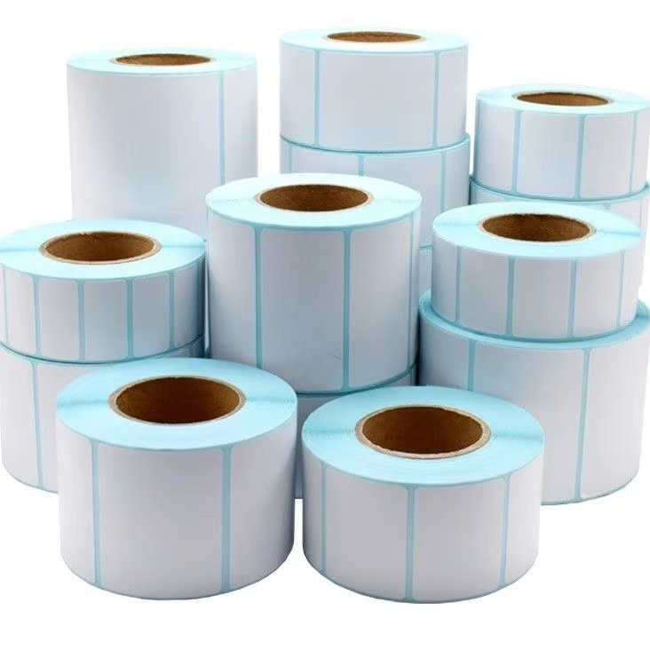 High Quality White Thermal Self-Adhesive Label Sticker Paper Roll for Supermarket Labels (customizable in size)