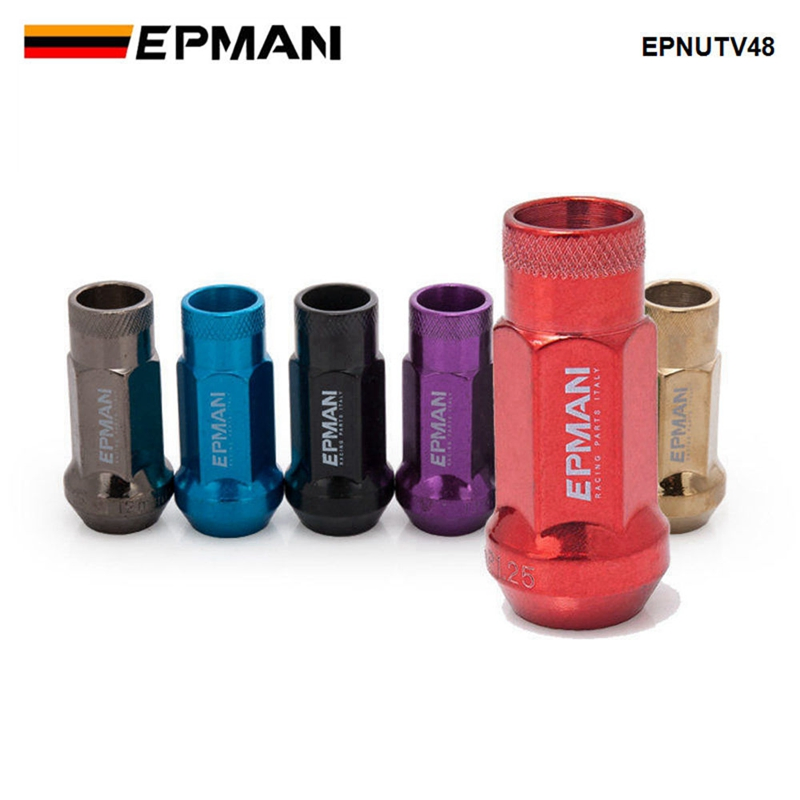 Epman JDM V48 M12x1.5 / M12x1.25 Extended Rim Tuner Lug Nut Tapered Acorn