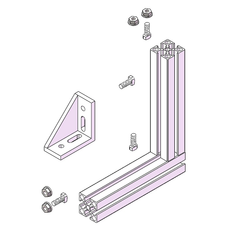 China Manufacturer 4 Hole Inside Corner Brackets CNC Machining Corner Bracket for 3060c-8A Profile Aluminum Extrusion #1028