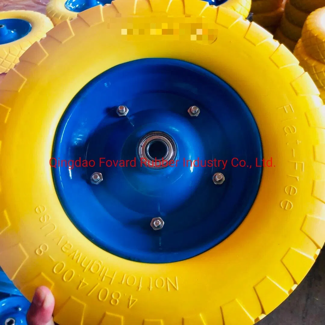 High Quality 4.00-8 PU Solid Foam Wheelbarrow Wheel