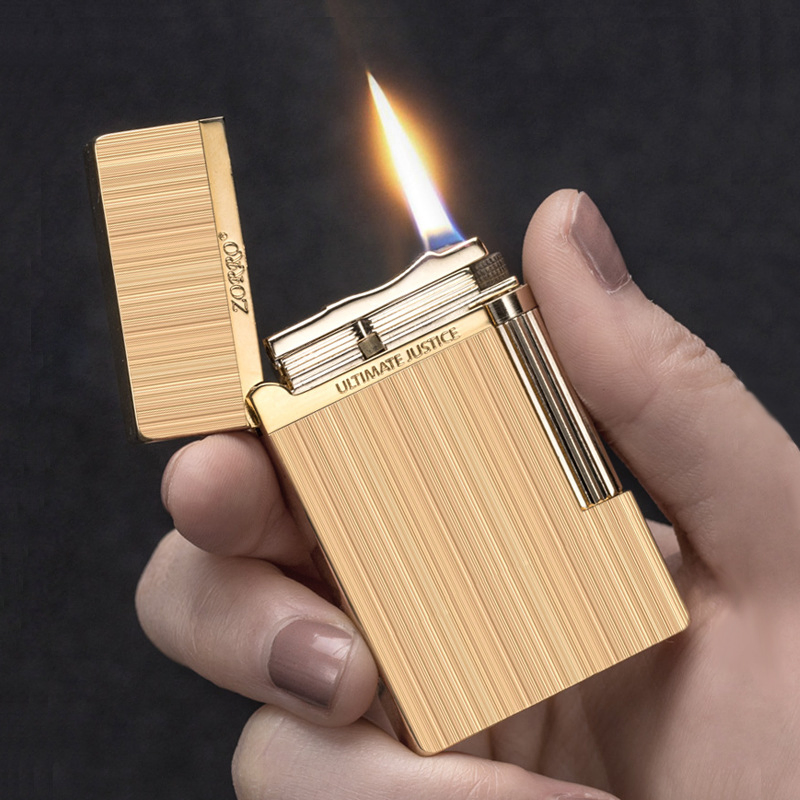 Refillable Lighter Crisp Steel Sound Brushed Rich Flower Precious Business Gift Cigarette Lighter