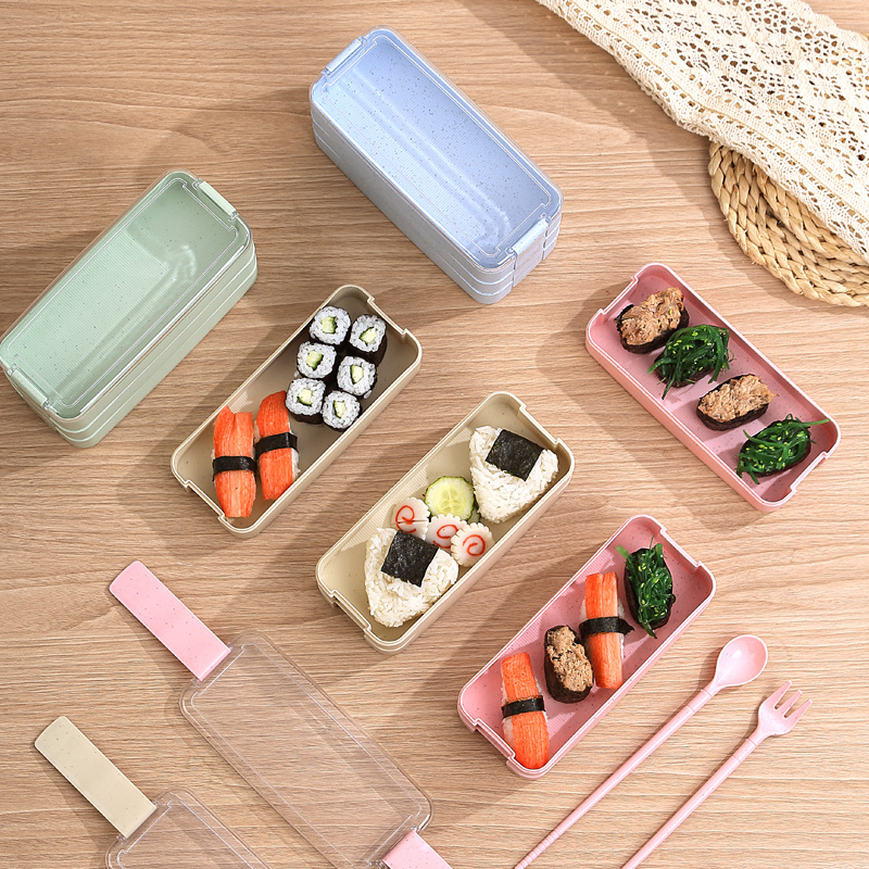 Eco-Friendly Microwave Safe Plastic Lunch Box with Airtight Lid