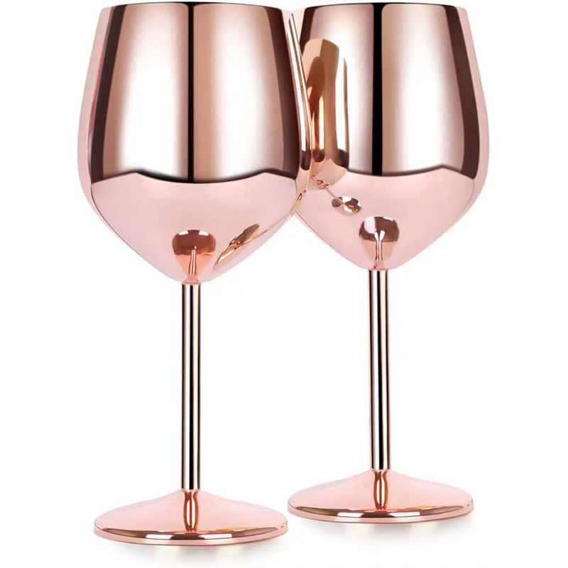18oz High Quality Elegant Unbreakable Stainless Steel Wine Goblets Champagne Goblet Glasses Flutes Cup