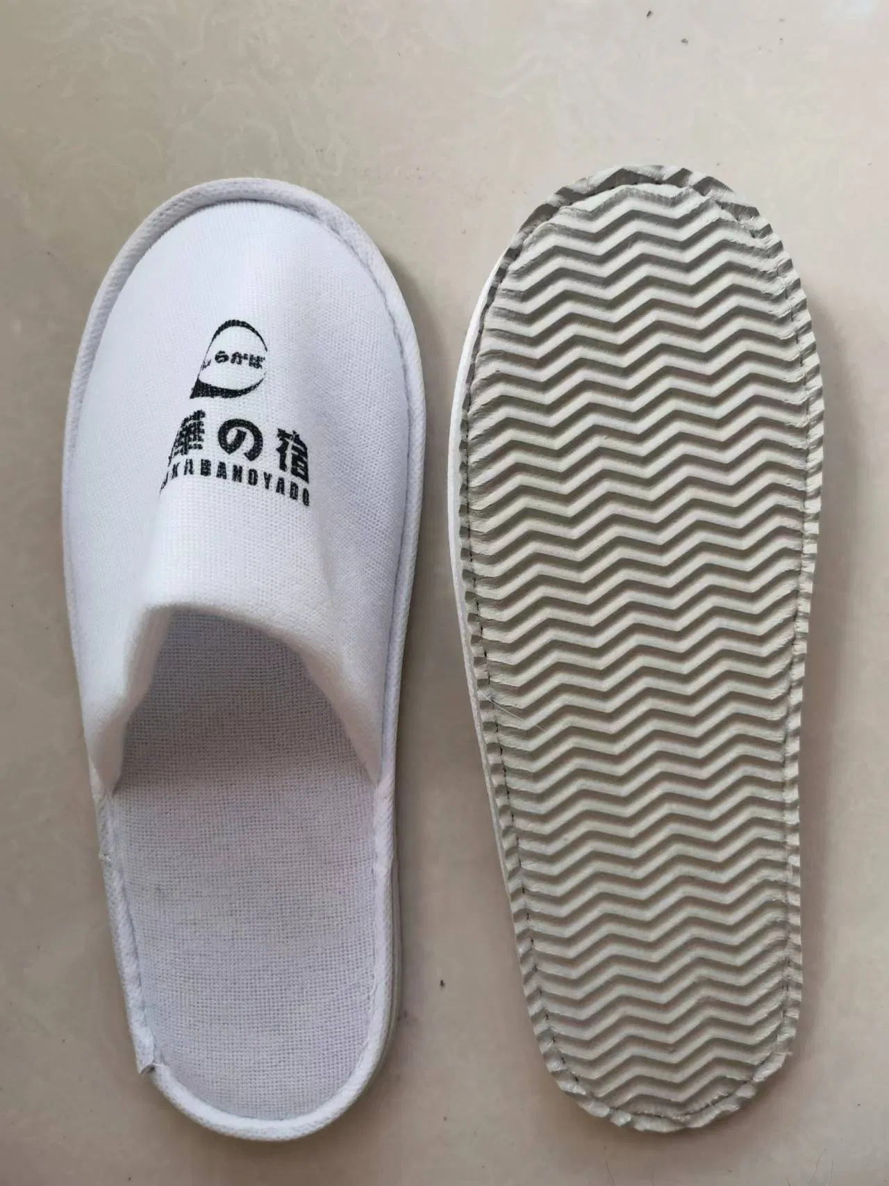 Disposable Closed Toe Hotel Indoor Unisex Plain White SPA Slipper Shoes
