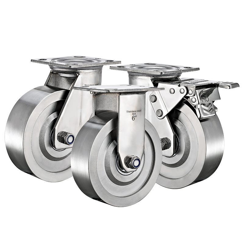 4" 5" 6" 8" Stainless Steel Heavy Duty PU/TPR/PA/Solid Steel Caster Wheels Industrial Anti-Rust Trolley Casters
