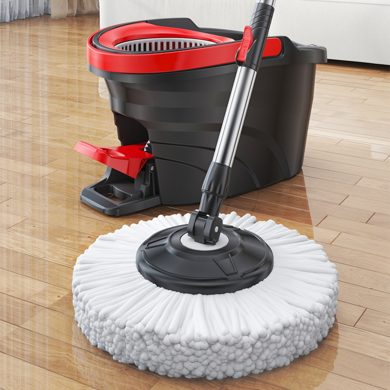 Foot Pedal Spin Mop with Dual Buckets and Wringer System