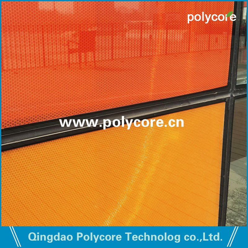 Colorful PC Honeycomb Core in Building Glass