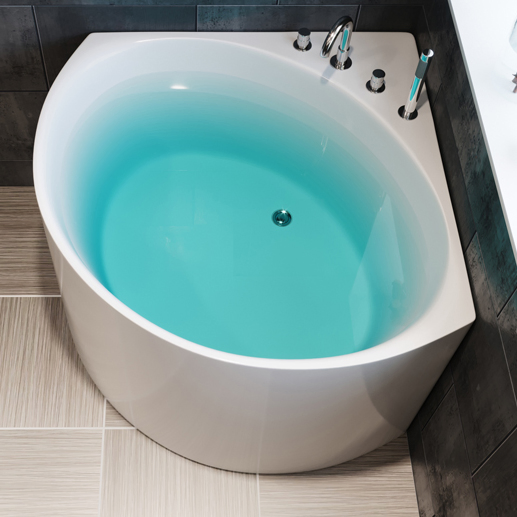 Угловая детская ванночка с краном для маленького санузла