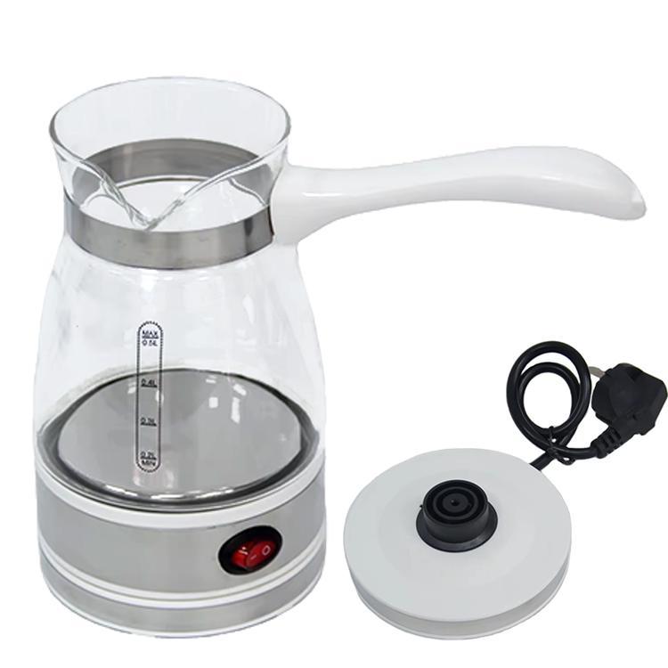 New Design Turkish Coffee Pot 500ml Heating Plate Coffee Pot Heater Transparent Kettle for Home