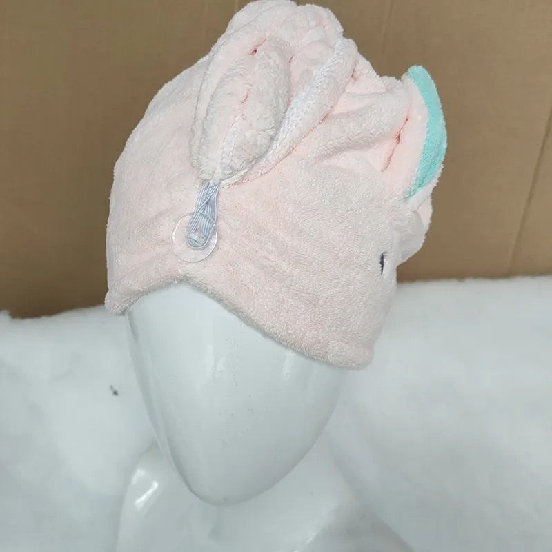New Direct Sale Coral Fleece Bath Towel Microfiber Dry Hair Turban Shower Cap