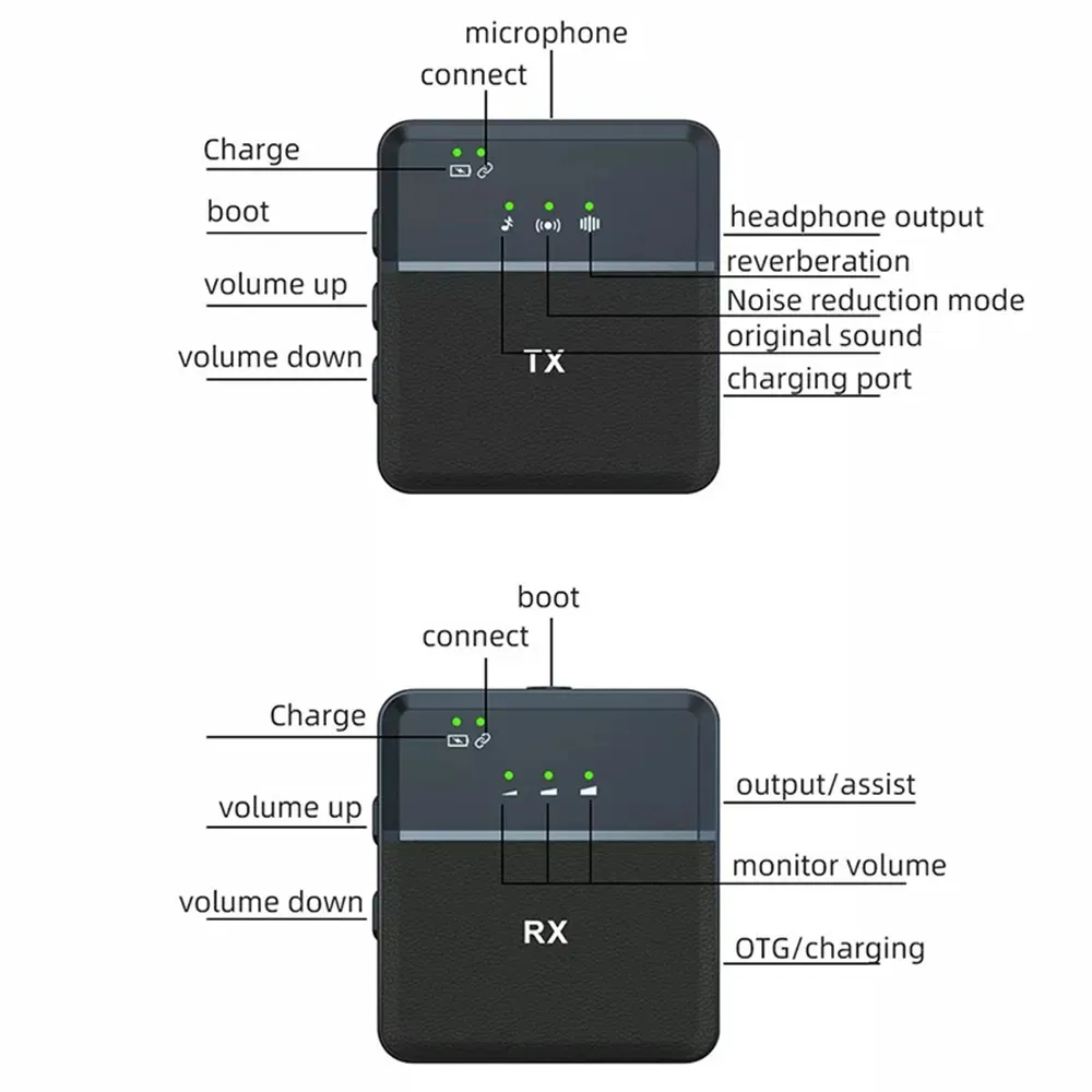 Wireless Lavalier Microphone for Interview and Video Dual Clip on Microphone System with Receiver