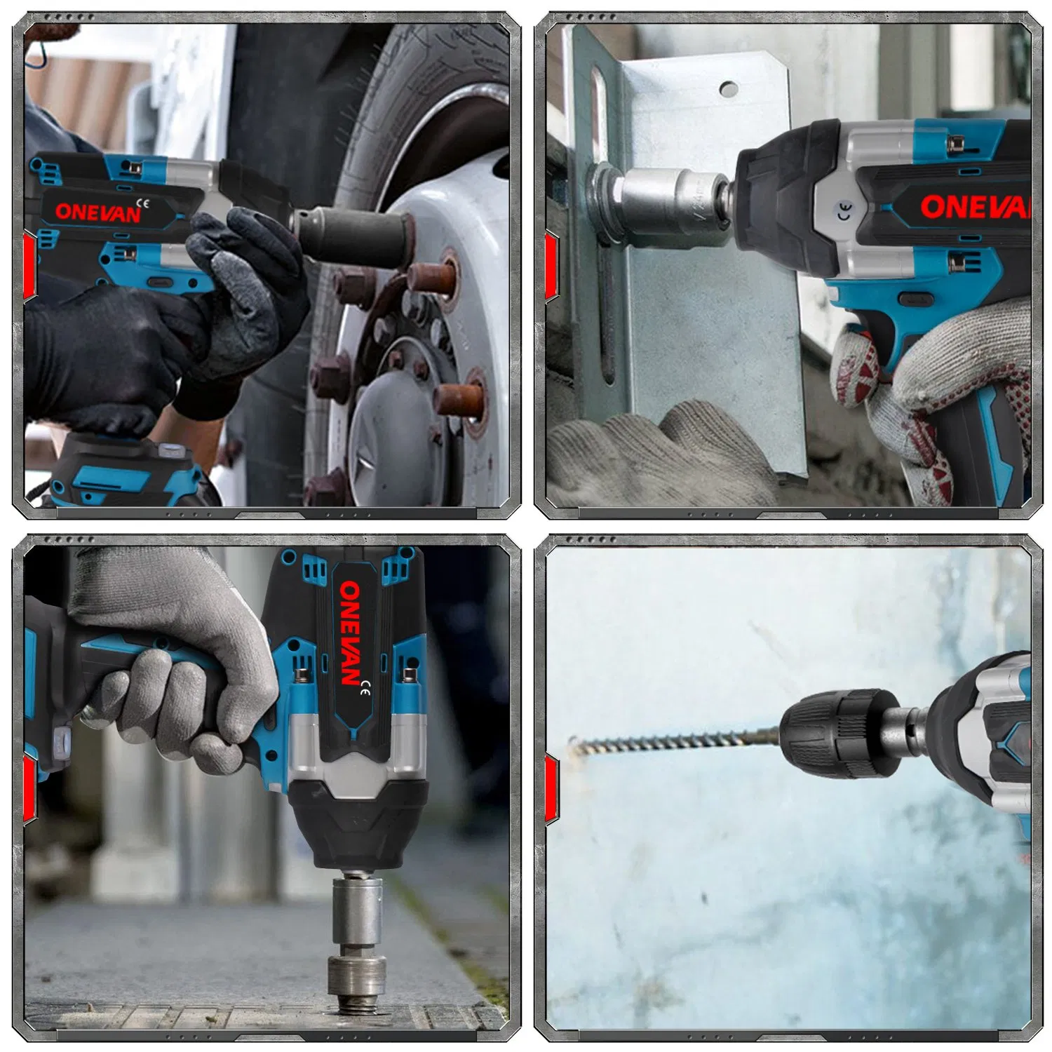 900nm 1/2 Inch Brushless Electric Impact Wrench Cordless Power Tool