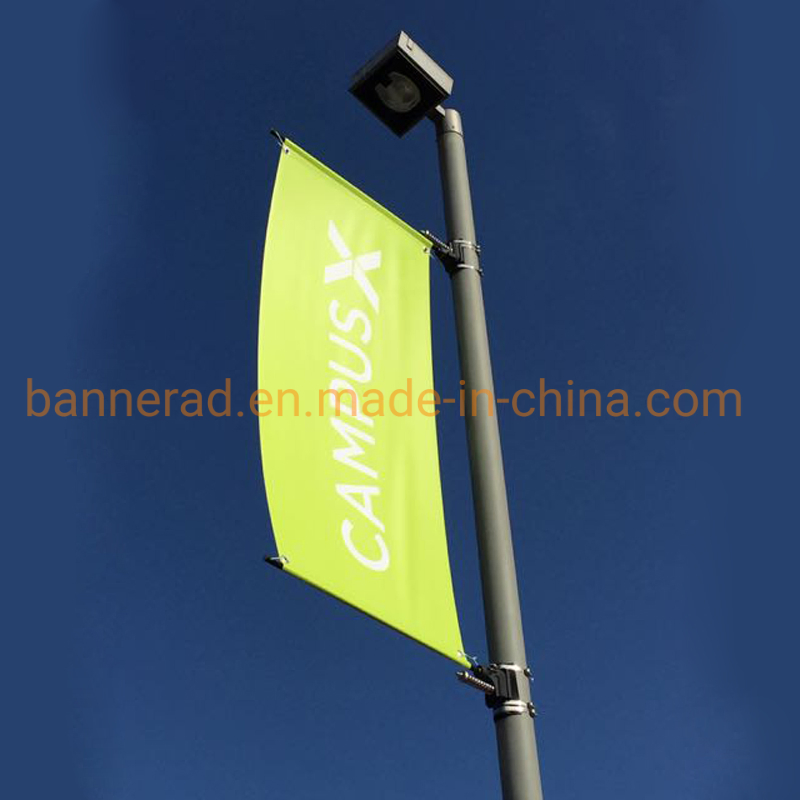 Aluminium Alloy Light Pole Banner Clamp Windproof Flag Stand with Adjustable Flagpole