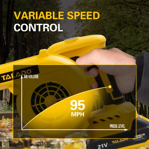 Powerful 21V Cordless Electric Leaf Blower with Brushless Motor
