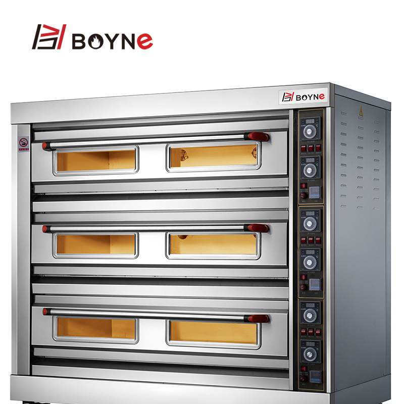 Electric 3 Layer 6 Tray Deck Oven for Baking Shop